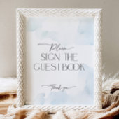 オンクラウドナインブライダルシャワー何か青 台座サイン