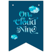 オンクラウドナインブルーハッピーバースデーパーティーデコール バンティングフラッグ (第1の旗)