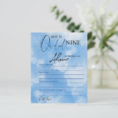 オンクラウドナインブルーブライダルシャワーアドバイスゲームカード (スタンド正面)