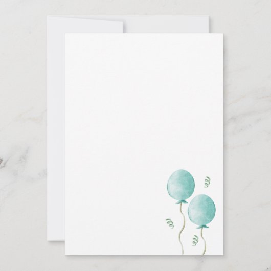 オンクラウドナインブルーモダン男の赤ちゃんシャワー 招待状 (裏面)