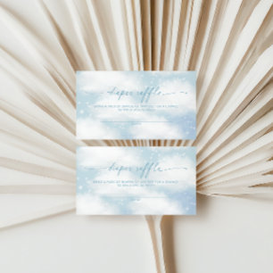 オンクラウドナイン夢のような雲ブルーおむつラッフル エンクロージャーカード