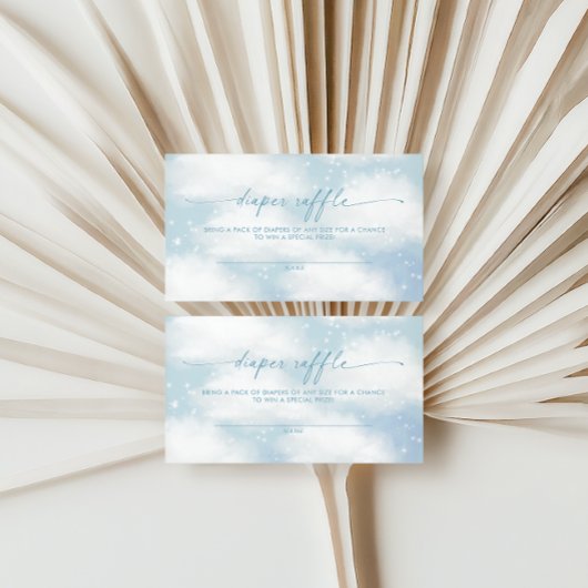 オンクラウドナイン夢のような雲ブルーおむつラッフル エンクロージャーカード