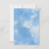 オンクラウドナイン書道ブルーブライダルシャワー感謝してい サンキューカード (裏面)