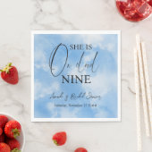 オンクラウドナイン9書道ブルーブライダルシャワー スタンダードランチョンナプキン (インサイチュ)