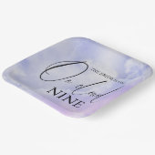 オンクラウドナイン9書道ブルーブライダルシャワー ペーパープレート (傾斜あり)