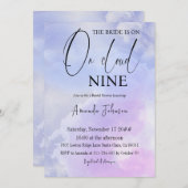 オンクラウドナイン9書道ブルーブライダルシャワー 招待状 (正面/裏面)