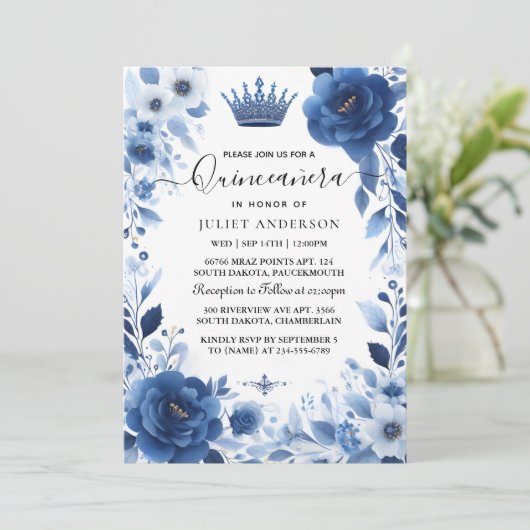 オングラデーションアイボリーアイススカイ金ゴールドブ王室のルーキンセアニェラ 招待状 (スタンド正面)