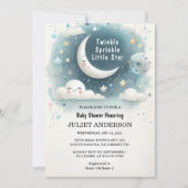 オングリッターキラキラキラキラ小さな星のベビーシャワー 招待状 (正面)