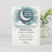 オングリッターキラキラキラキラ小さな星のベビーシャワー 招待状 (スタンド正面)