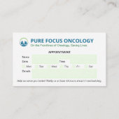オンコロジークリニック事業 | シンプルアポイントメント 名刺 (裏面)
