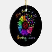 オンコロジーチームのヒマワリのオンコログと戦う セラミックオーナメント (右)