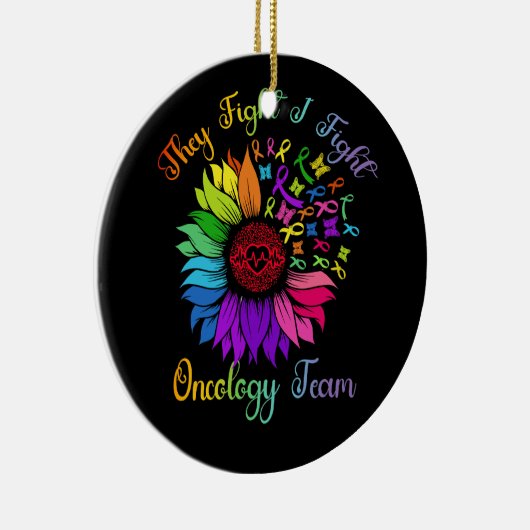オンコロジーチームのヒマワリのオンコログと戦う セラミックオーナメント (右)