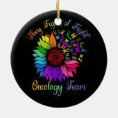 オンコロジーチームのヒマワリのオンコログと戦う セラミックオーナメント (裏面)