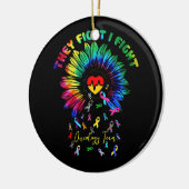 オンコロジーチームのヒマワリのオンコログと戦う セラミックオーナメント (左)