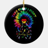 オンコロジーチームのヒマワリのオンコログと戦う セラミックオーナメント (裏面)