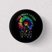 オンコロジーチームのヒマワリのオンコログと戦う 缶バッジ (正面)