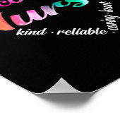 オンコロジーナースハートワードクラウドウォーターカラーレインボー ポスター (角)