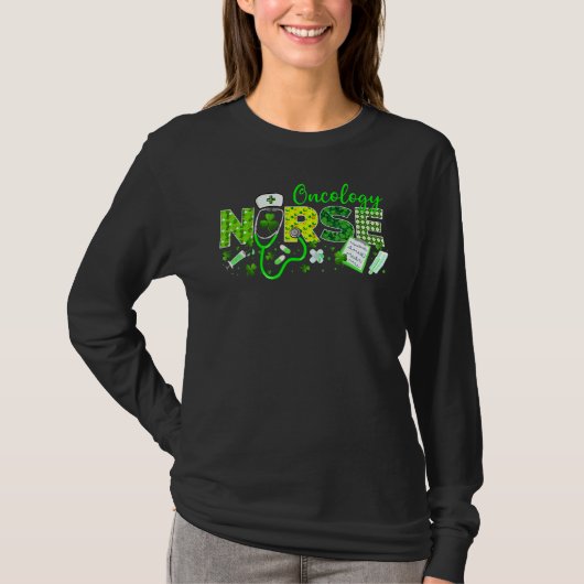 オンコロジーナースSt patricks dayラブステソスコープRn Tシャツ (正面)