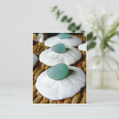 オンザサンドティール（緑がかった色）シーグラス ポストカード (スタンド正面)