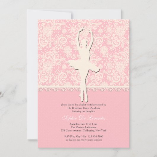 オンザトゥーズバレエ招待状 招待状 (正面)