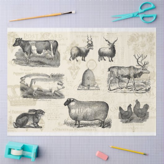 オンザファームハウスフランスのモノデクページ 薄葉紙 (クラフト)