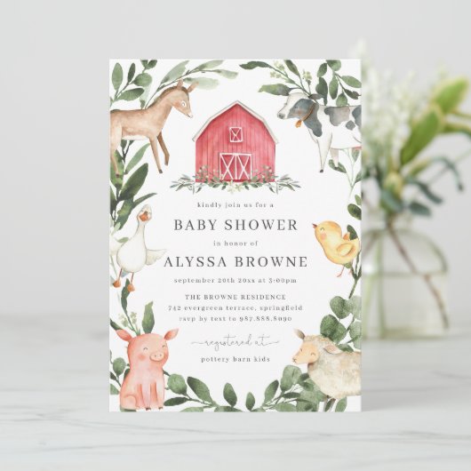 オンザファームベビーシャワー招待状 招待状 (スタンド正面)