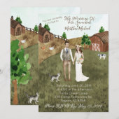 オンザファーム結婚式招待状- Brunette – ペット猫 招待状 (正面/裏面)