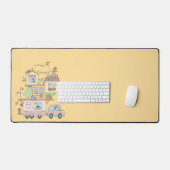 オンザロードファミリーキャンピングトレーラーオンイエロー デスクマット (キーボード&マウス)