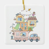 オンザロードファミリーキャンピングトレーラー セラミックオーナメント (正面)