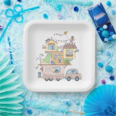 オンザロードファミリーキャンピングトレーラー ペーパープレート (パーティー)