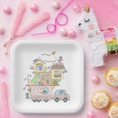 オンザロードファミリーキャンピングトレーラー ペーパープレート (パーティー)