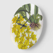 オンシジウムコンカラーヴィンテージリンデニアオーキズ ラージ壁時計 (傾斜)