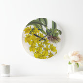 オンシジウムコンカラーヴィンテージリンデニアオーキズ ラージ壁時計 (ホーム)