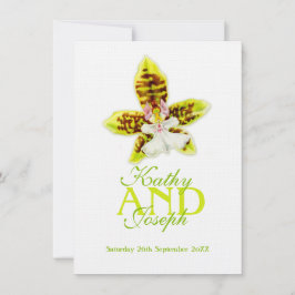 オンシディウムロイコチラムラン花の緑の招待状 招待状