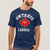 オンタリオカナダEst.1867の愛国心が強いTシャツ Tシャツ (正面)