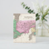 オンタリオ州とケベック州のヴィンテージの地図(1827年) ポストカード (スタンド正面)