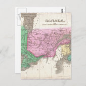 オンタリオ州とケベック州のヴィンテージの地図(1827年) ポストカード (正面/裏面)