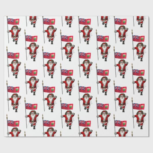 オンタリオ州のエンサインのあるサンタクロース ラッピングペーパー (フラット)