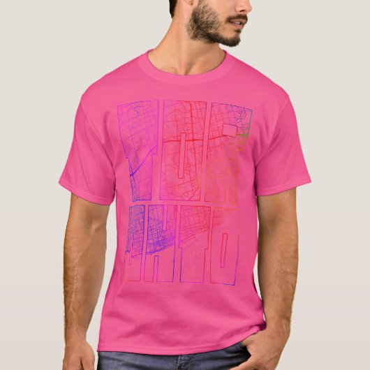 オンタリオ州のトロントシティの地図 – カラフル Tシャツ (正面)