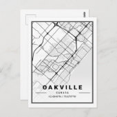 オンタリオ州オークビルカナダ旅行市地図のポスター ポストカード (正面/裏面)