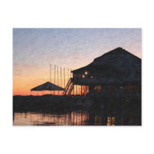 オンタリオ州キングストンの湖畔の夕焼け、たそがれ時