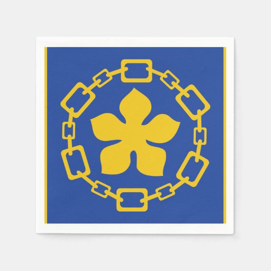 オンタリオ州ハミルトン国旗 スタンダードカクテルナプキン (正面)