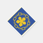 オンタリオ州ハミルトン国旗 スタンダードカクテルナプキン (角)