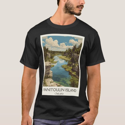 オンタリオ州マニトゥーリン島淡水の島の風景 Tシャツ (正面)