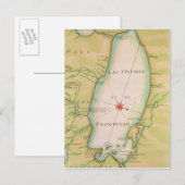 オンタリオ湖の地図 ポストカード (正面/裏面)