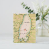 オンタリオ湖の地図 ポストカード (スタンド正面)