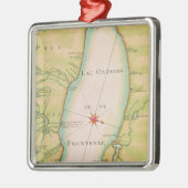 オンタリオ湖の地図 メタルオーナメント (左)
