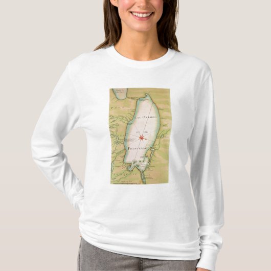 オンタリオ湖の地図 Tシャツ (正面)