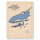 オンタリオ湖USAカナダの地図 シール (正面)