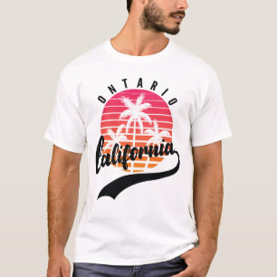 オンタリオ,カリフォルニアレトロサンセットメンズシャツ Tシャツ